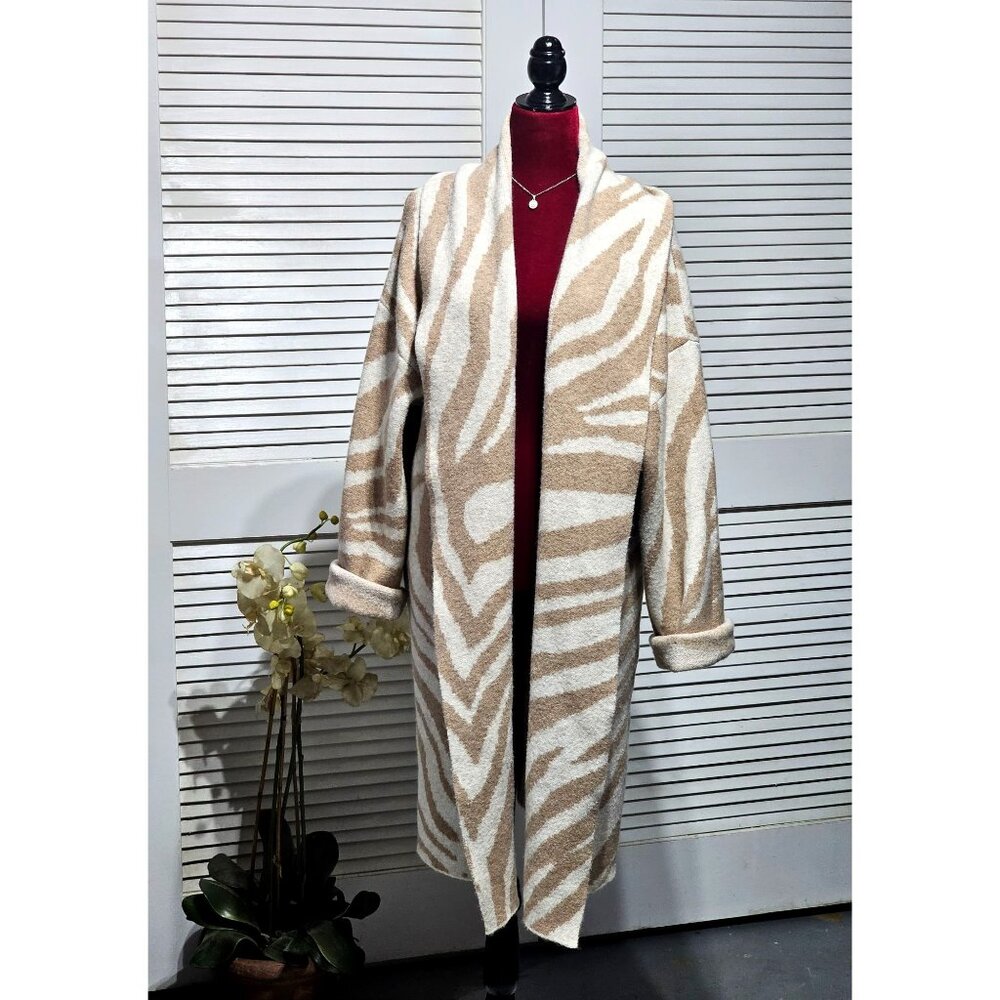 Anthropologie Women's Beige The Mariel Longline Cardigan Sweater Size O/S 2983 - Picture 1 of 12